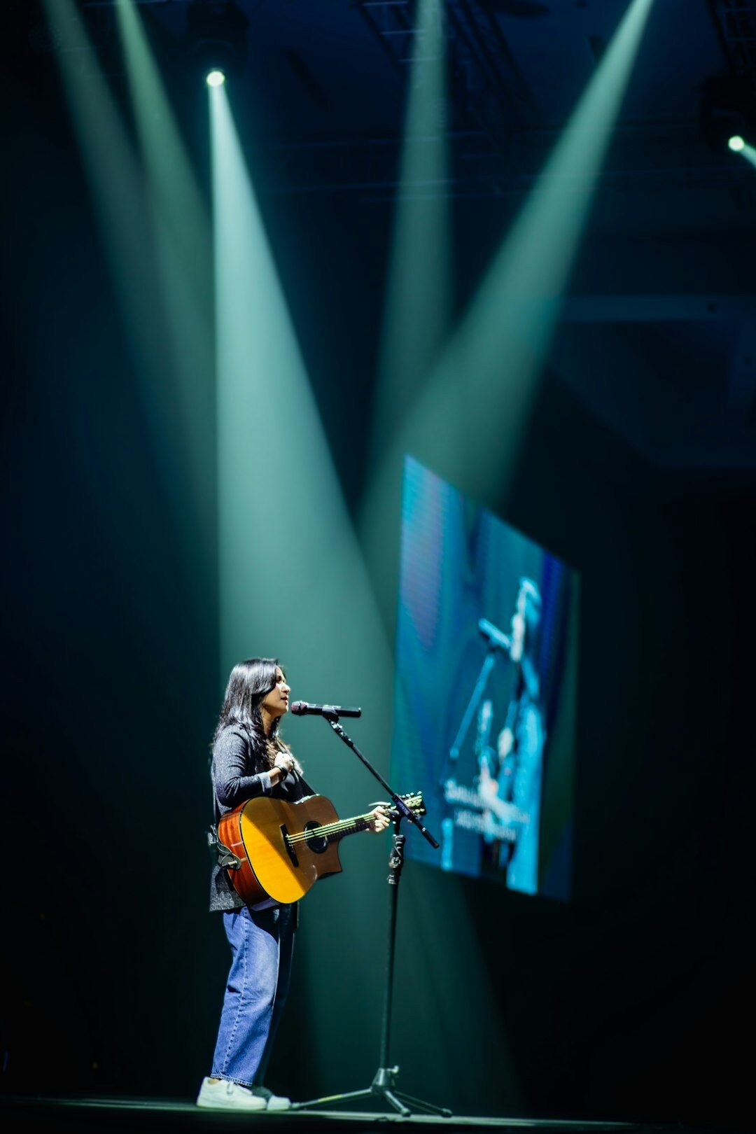 female vocalist performing